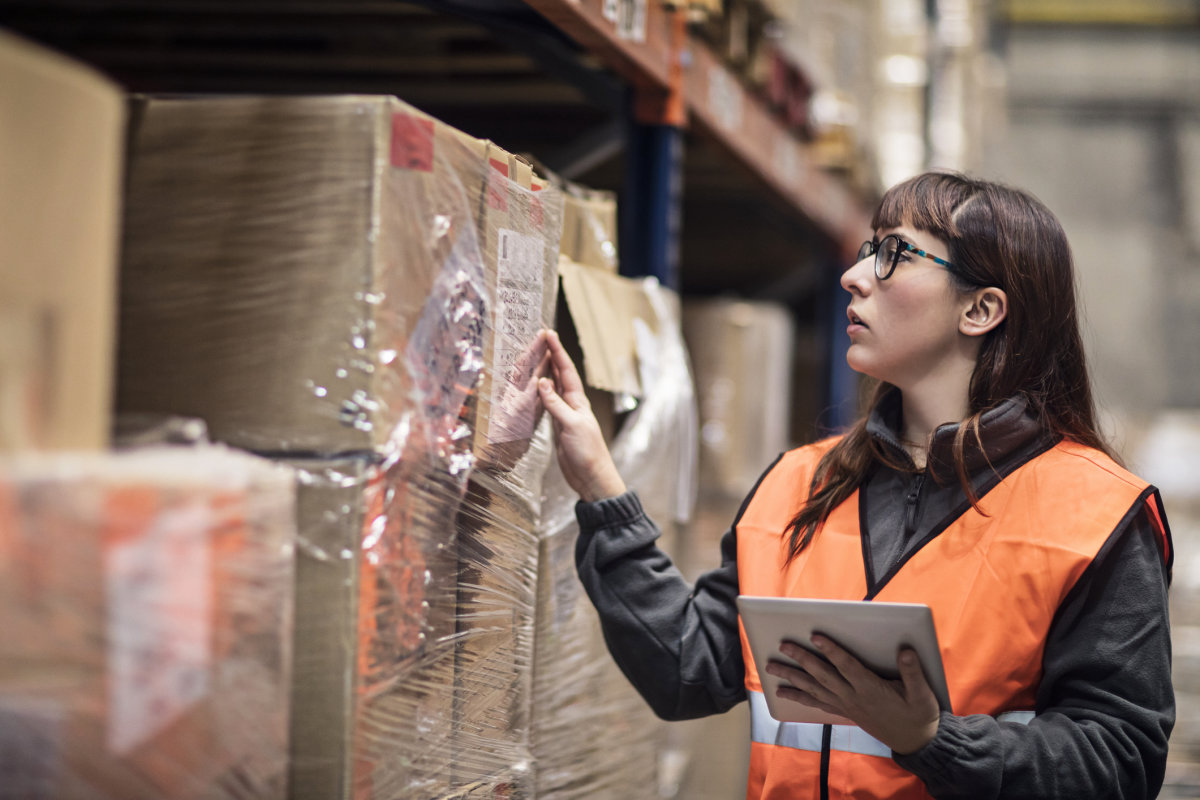 Worker in a warehouse.